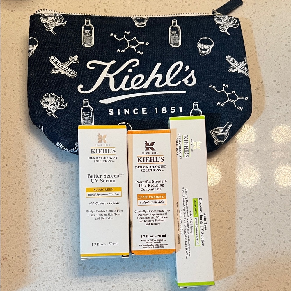 Kiehl's Skincare Trio with Navy Pouch